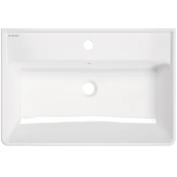 Keramikas darba virsmas/sienas izlietne ar jaucējkrāna malu - 61x41 cm Deante Temisto, balts CDT_6U7S