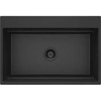 Virtuves izlietne Deante MAGNETIC Granīta 760x520x220mm, GRAPHITE METALLIC Melna