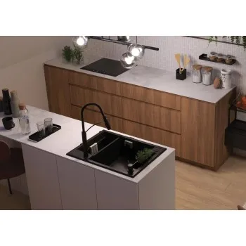 Virtuves izlietne Deante MAGNETIC Granīta 690x500x205mm NERO GRANITE Melna