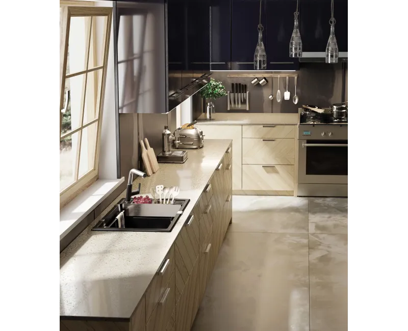 Virtuves izlietne Deante MAGNETIC Granīta 560x500x205mm METALIC ANTRACITE GRANITE Pelēka