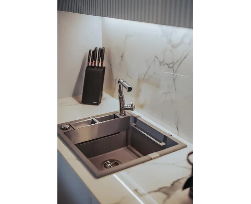Virtuves izlietne Deante MAGNETIC Granīta 640x500x205mm ANTHRACITE METALIC GRANITE