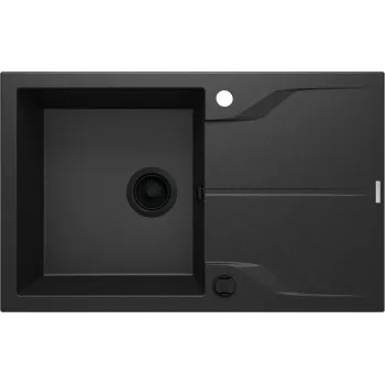 Granīta izlietne ar noteces virsmu - iebūvējama darba virsmā Deante Andante Flush, grafīts metālisks ZQN_G11F