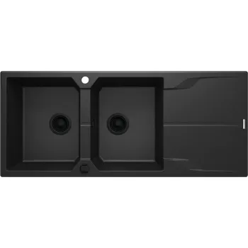 Granīta izlietne ar noteces virsmu Deante Andante, grafīts metālisks ZQN_G213