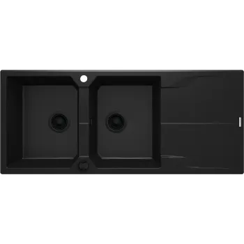 Granīta izlietne ar noteces virsmu Deante Andante, melns ZQN_N213