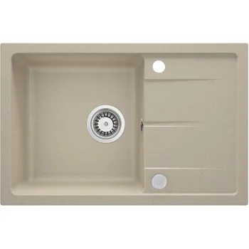 Granīta izlietne ar noteces virsmu Deante Leda, smilškrāsa ZRD_7113