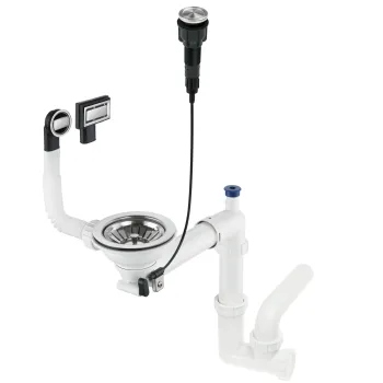 Vietu taupošais granīta izlietnes sifons Deante Space-Saver, tērauds ZXY_9982