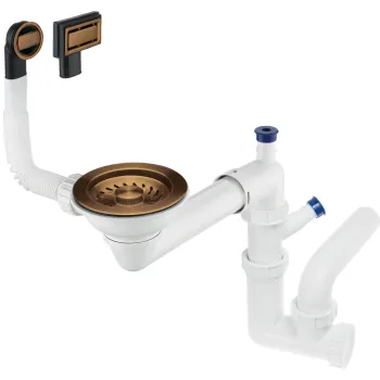 Vietu taupošais granīta izlietnes sifons Deante Space-Saver,matēta bronza ZXY_C949