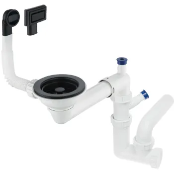 Vietu taupošais granīta izlietnes sifons Deante Space-Saver, melns ZXY_N949