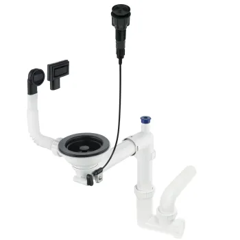 Vietu taupošais granīta izlietnes sifons Deante Space-Saver, melns ZXY_N982