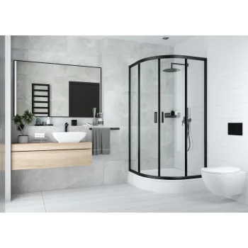 Dušas paliktņa panelis, pusapļa formas, 80 cm Deante Plus II, balts KTU_032O