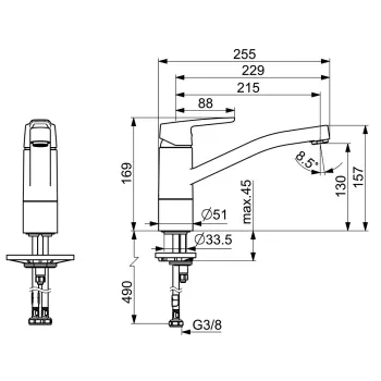 ORAS SAGA Virtuves jaucējkrāns, 3930F