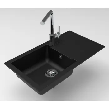 Aquasanita ECOTEK 200 Virtuves izlietne 780x435 mm, melna matēta Aquasanita ECOTEK 200 Virtuves izlietne 780x435 mm, melna matēta