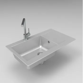 Aquasanita ECOTEK 300 Virtuves izlietne 860x500 mm, pelēka matēta Aquasanita ECOTEK 300 Virtuves izlietne 860x500 mm, pelēka matēta