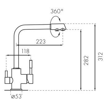 BLUE WATER AMANDA Virtuves jaucējkrāns filtrētam ūdenim, AMANDA-44