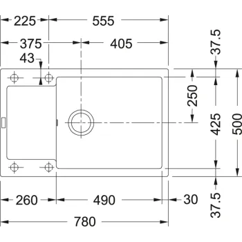 FRANKE Virtuves izlietne MARIS 78x50cm, MRG 611-78XL, balta, 114.0479.022