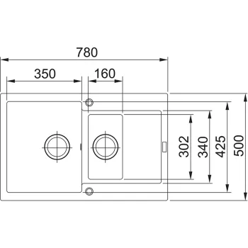 FRANKE Virtuves izlietne MARIS 78x50cm, MRG 651-78, pelēks, 114.0253.335