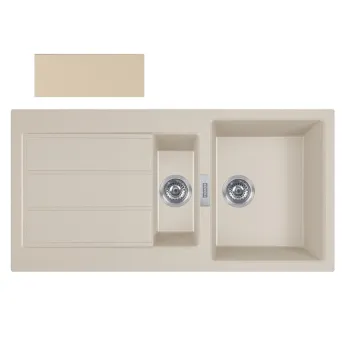 FRANKE Tectonite Virtuves izlietne SIRIUS 100x50 cm, S2D 651 bēšīga FRANKE Tectonite Virtuves izlietne SIRIUS 100x50 cm, S2D 651 bēšīga