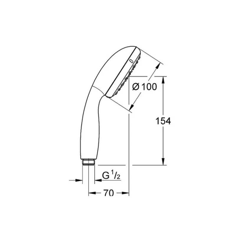 Grohe Rokas duša Tempesta 100, 2 režīmi. 2759710E