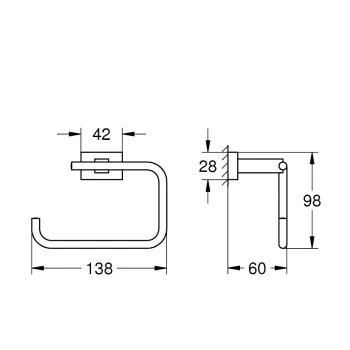 Grohe Essentials Cube Tualetes papīra turētājs, hroms