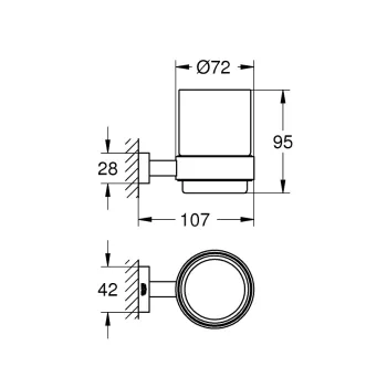 Grohe Essentials Cube Glāzes turētājs, hroms