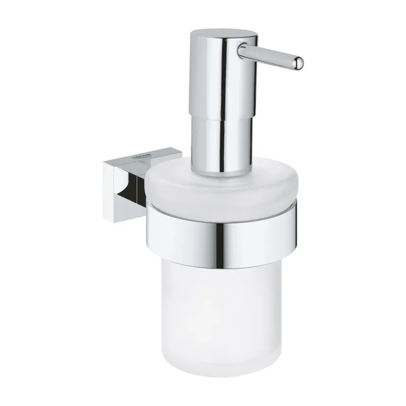 Grohe Essentials Cube Šķidro ziepju dozators ar turētāju, hroms