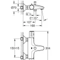 Grohe GROHTHERM 800 Vannas/dušas termostata jaucējkrāns, 34576000