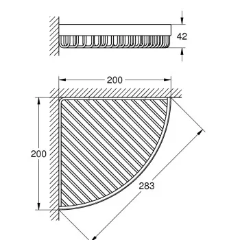 Grohe Selection Cube Stūra grozs 283x200 mm, hroms