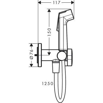 Hansgrohe Round EcoSmart+ Iebūvējamās bidetta jaucējkrāna virsapmetuma daļa, matēts melns hroms 29232340