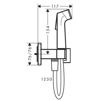 Hansgrohe Square EcoSmart+ Iebūvējamās bidetta jaucējkrāna virsapmetuma daļa, melns matēts 29233670