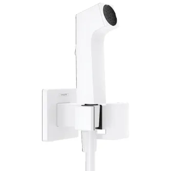 Hansgrohe Square EcoSmart+ Iebūvējamās bidetta jaucējkrāna virsapmetuma daļa, balts matēts 29233700