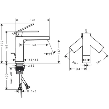 Hansgrohe Tecturis E 110 Izlietnes jaucējkrāns ar pop-up noteces aizvaru, matēta bronza