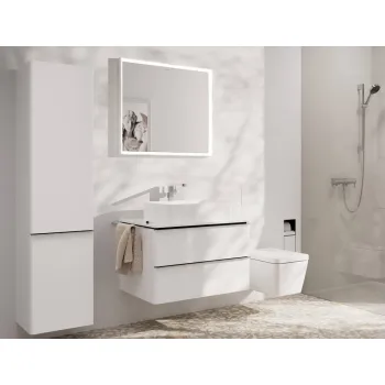 Vannas istabas izlietnes maisītājs Hansgrohe Tecturis E 240 ar push-open noteces aizvaru, balts matēts