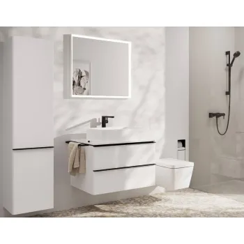 Hansgrohe Tecturis E 240 Izlietnes jaucējkrāns ar push-open noteces aizvaru, melns matēts