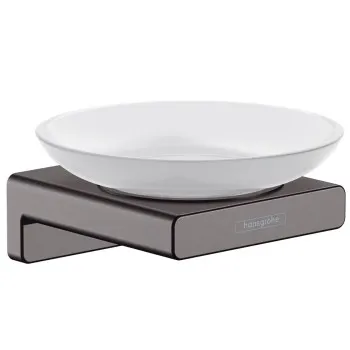 Ziepju trauks Hansgrohe AddStoris ar turētāju, matēts stikls/birstēts melns hroms 41746340