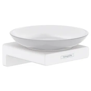 Ziepju trauks Hansgrohe AddStoris ar turētāju, matēts stikls/matēti balts 41746700