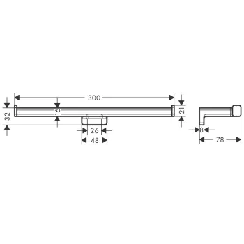 Tualetes papīra turētājs Hansgrohe AddStoris, Dubultais, hroms 41748000