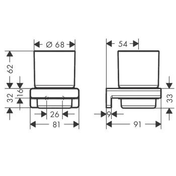Glāze ar turētāju Hansgrohe AddStoris, hroms
