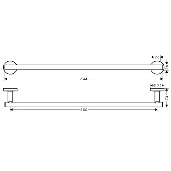 Hansgrohe Logis Universal Dvieļu turētājs 60 cm, hroms
