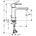 Hansgrohe Rebris E 110 Izlietnes jaucējkrāns ar korķi, melns 72557670