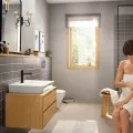 Hansgrohe Rebris E 110 Izlietnes jaucējkrāns ar korķi, melns 72557670