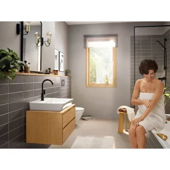 Vannas istabas izlietnes maisītājs Hansgrohe Rebris E 210, ar pop-up, matēts melns