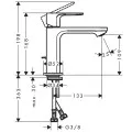 Hansgrohe Rebris S 110 Izlietnes jaucējkrāns ar korķi, hroms 72517000
