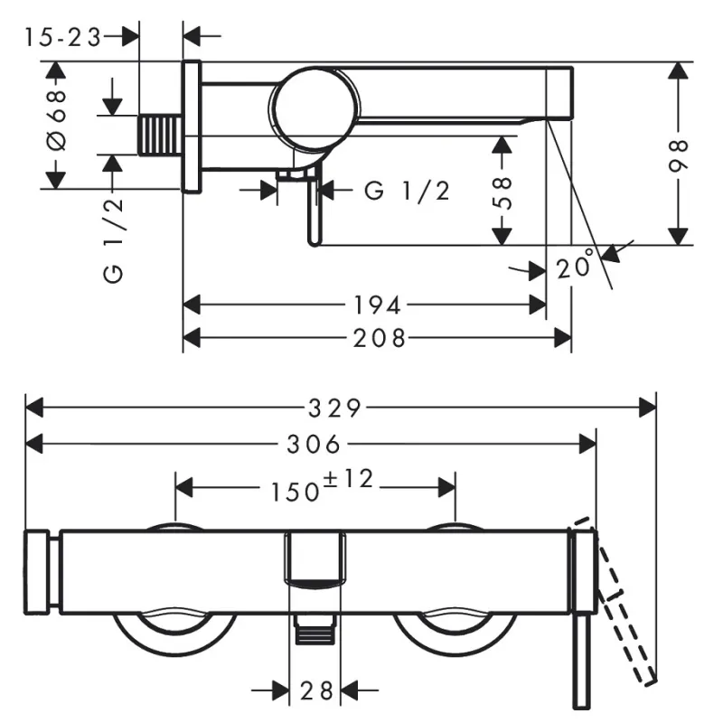 Hansgrohe Finoris Vannas/dušas jaucējkrāns, 76420700