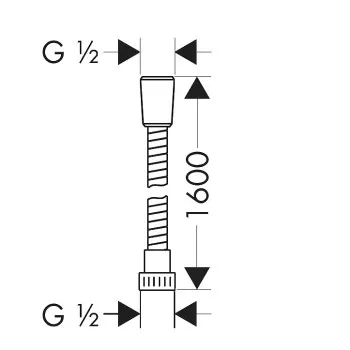 Dušas šļūtene Hansgrohe Metaflex,1600 mm, hroms
