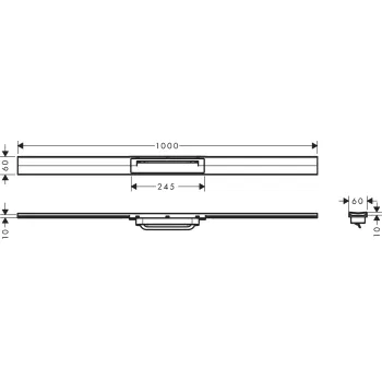Hansgrohe Dušas kanāla reste RainDrain Flex Finish 1000mm, griežama, 56046140
