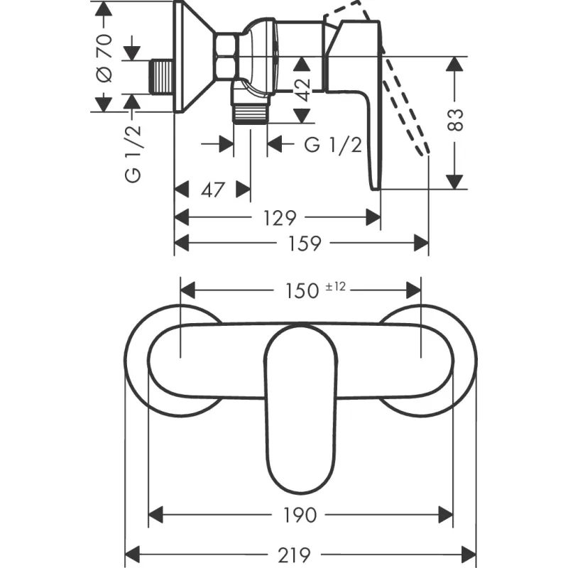 Hansgrohe Vernis Blend Dušas jaucējkrāns, 71640000