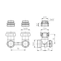 Herz H-veida radiatoru noslēgvārsts RL-1 radiatoriem, leņķa G3/4x1/2