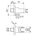 Ideal Standard Dušas izvads no sienas 1/2 x 1/2 āv, melns