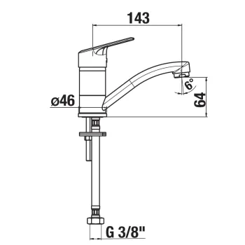 Virtuves maisītājs Jika Talas Trendy, zema iztece 143 mm, hroms
