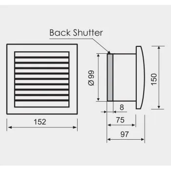 MMotors JSC Sadzīves ventilators MM 100v D100, balts